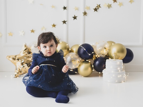 foto primo compleanno set studio stelline